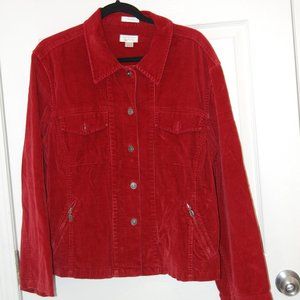 Christopher & Banks Stretch  Women's Rust Corduroy 5 Button Jacket Size Large